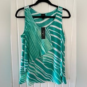 NWT Worthington Top- Sleeveless 💚🤍💚 Size Small